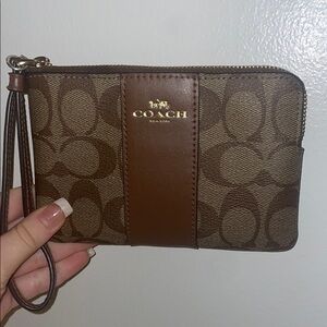 Coach Brown Wristlet
